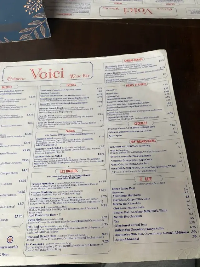 BookNoFees: Restoran – Voici Creperie and Wine Bar – Dublin – Već Creperie i Wine Bar, fotografija 2